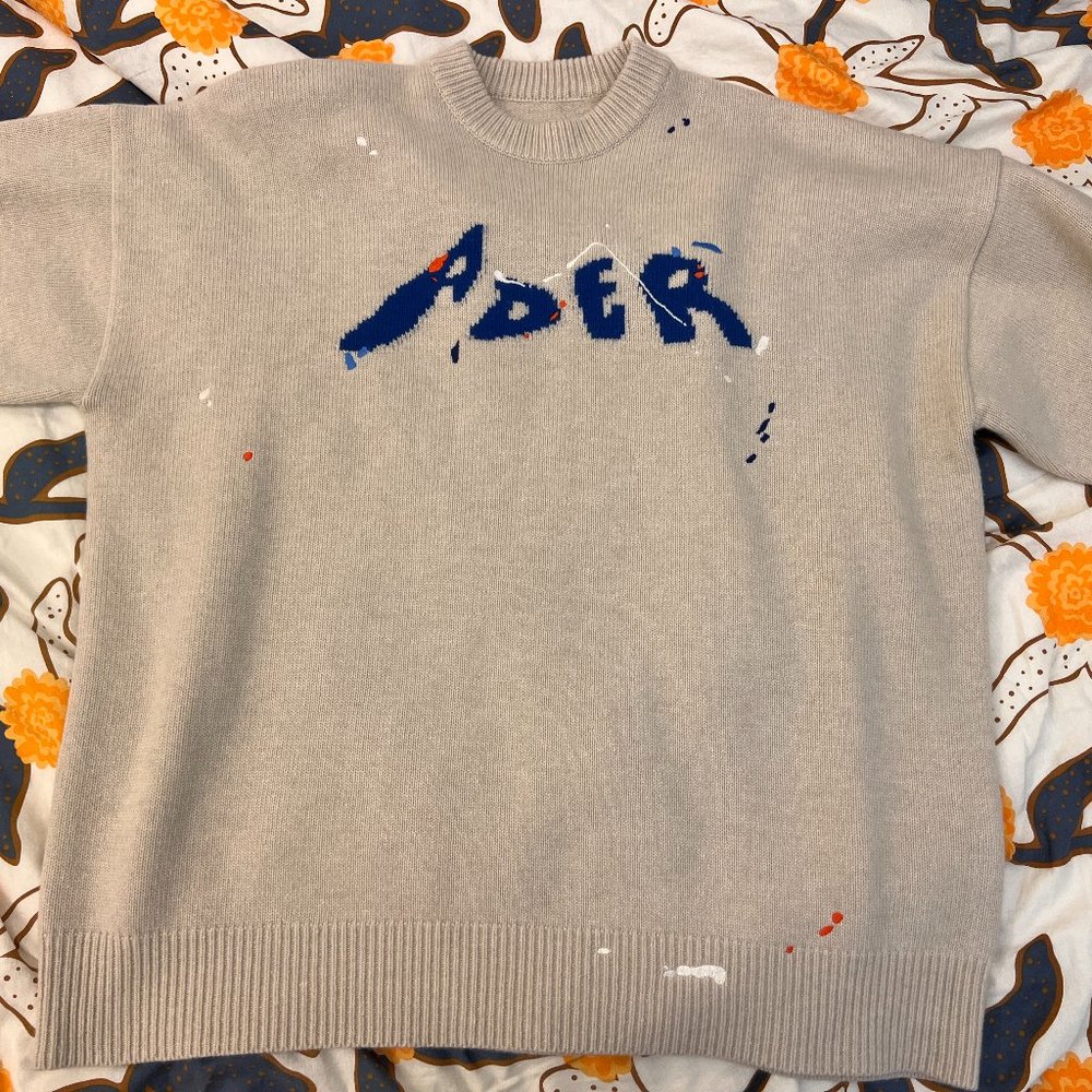 Ader Error Beige Admore Crewneck Sweater